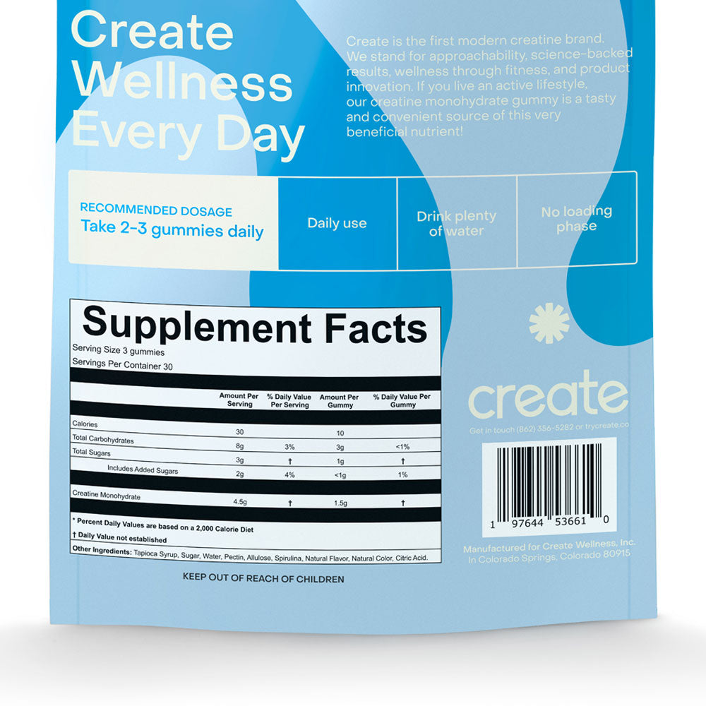 Creatine Monohydrate Gummies Blue Raspberry - 270 Count