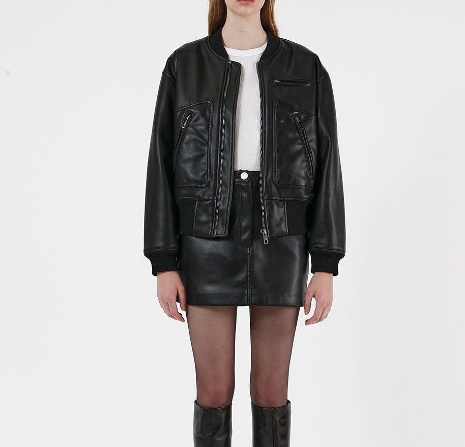 Apparis Chaz Vegan Leather Bomber Jacket