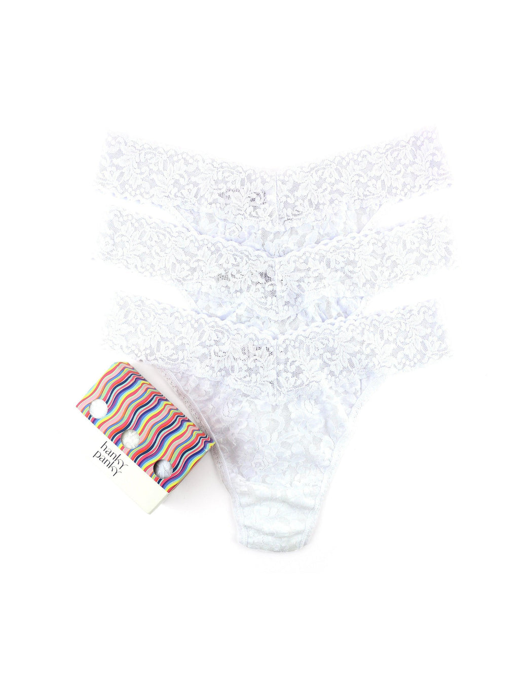 Hanky Panky Signature Lace Original Rise Thong Panties 3 Pack