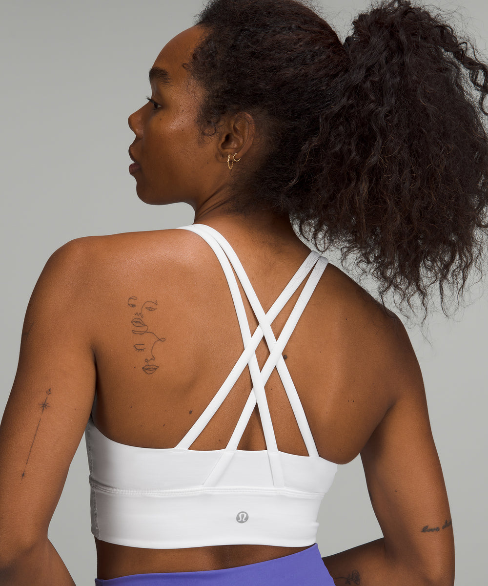 Lululemon Women's White Black Lined Cross Strap Activewear Sports Bra –  Shop Thrift World