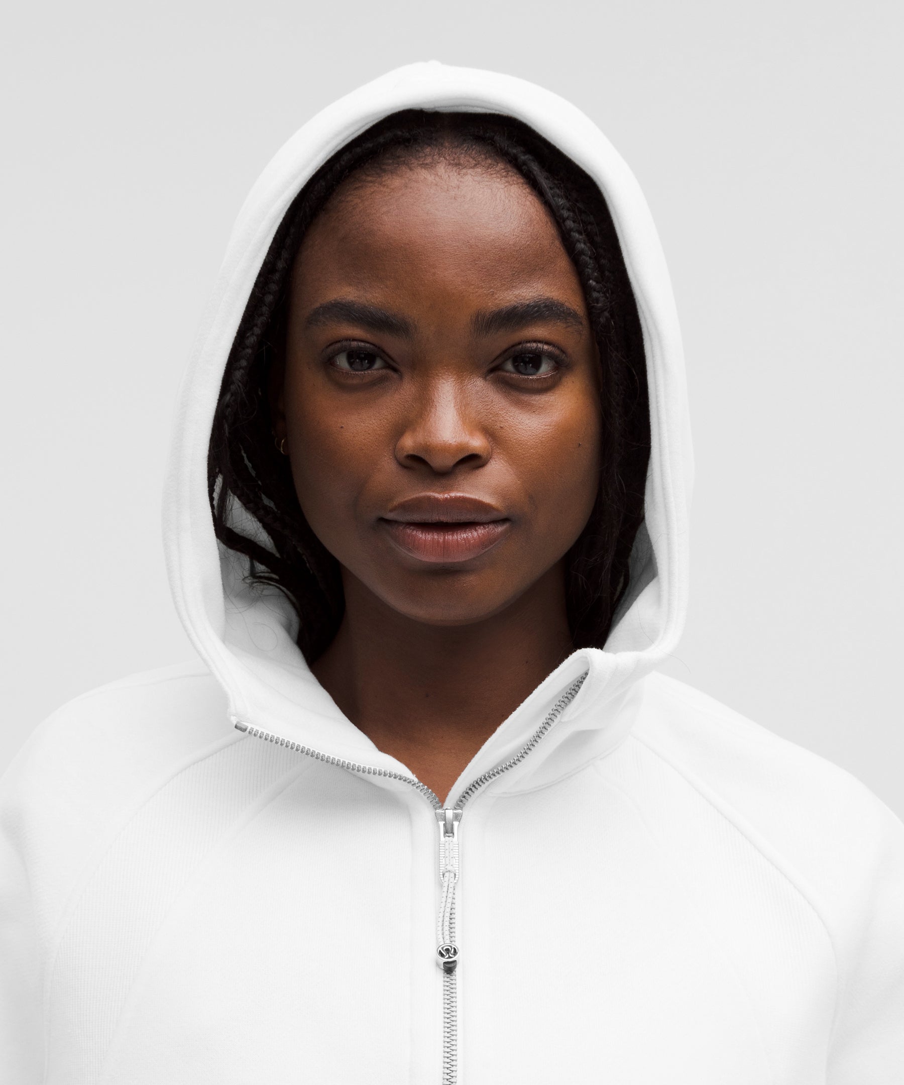 美品　ルルレモン　Scuba Hoodie Light 　白　6 Lululemon Scuba Full-Zip Hoodie - Heathered Light Ivory / Gold
