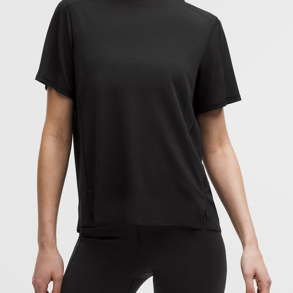 Lululemon Fast And Free Short-Sleeve Shirt *Perforated Stripe