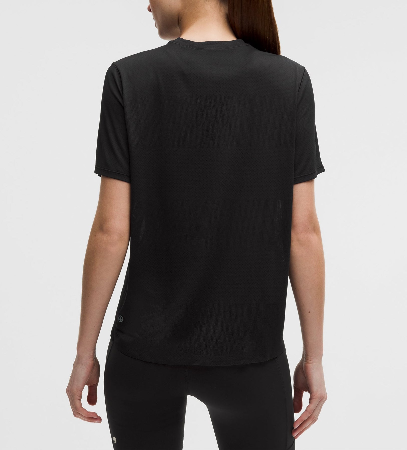 Lululemon 黒 Tシャツ 6 Lululemon Fast And Free Short-Sleeve Shirt *Perforated Stripe