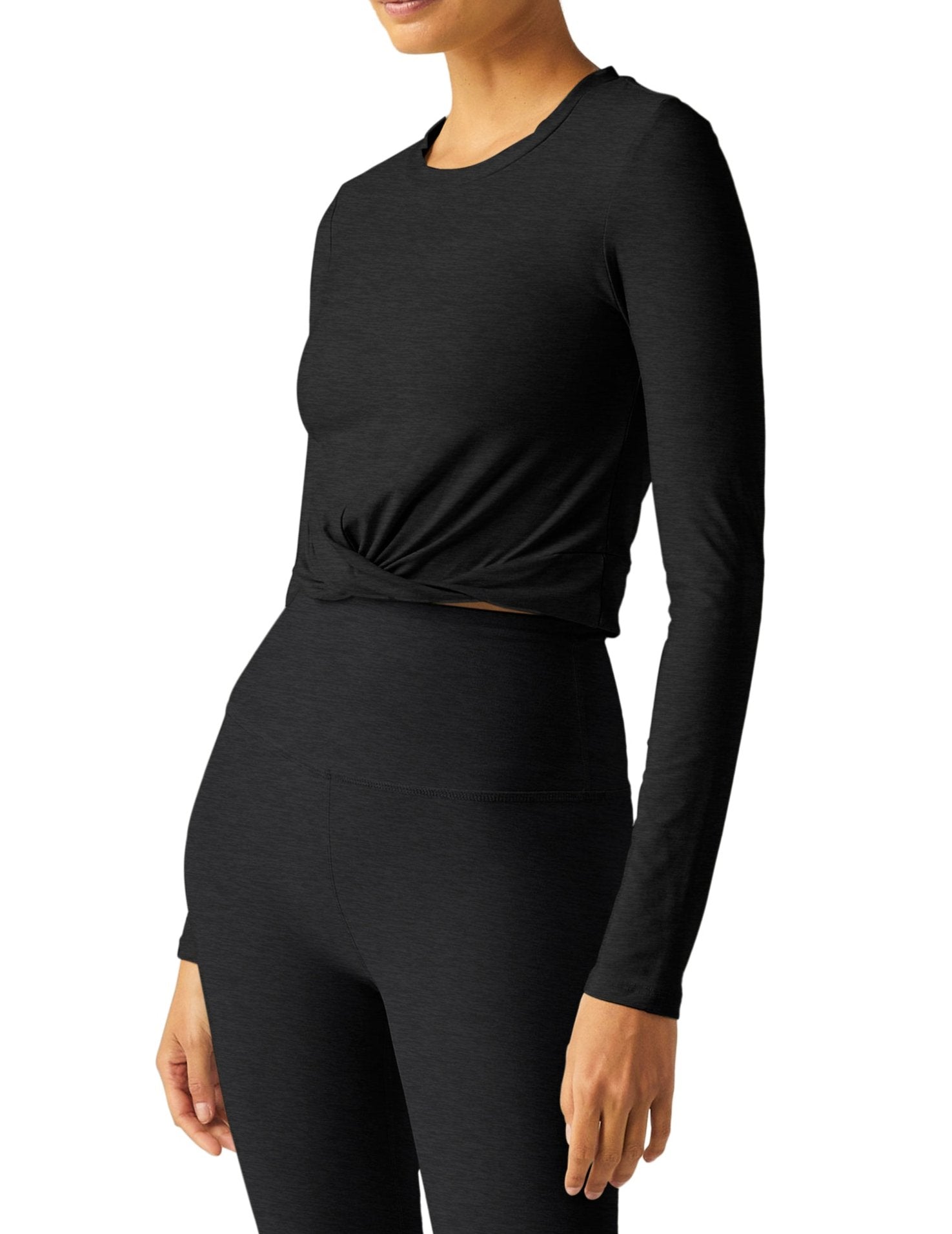 Beyond Yoga Featherweight Center Stage Cropped Long Sleeve