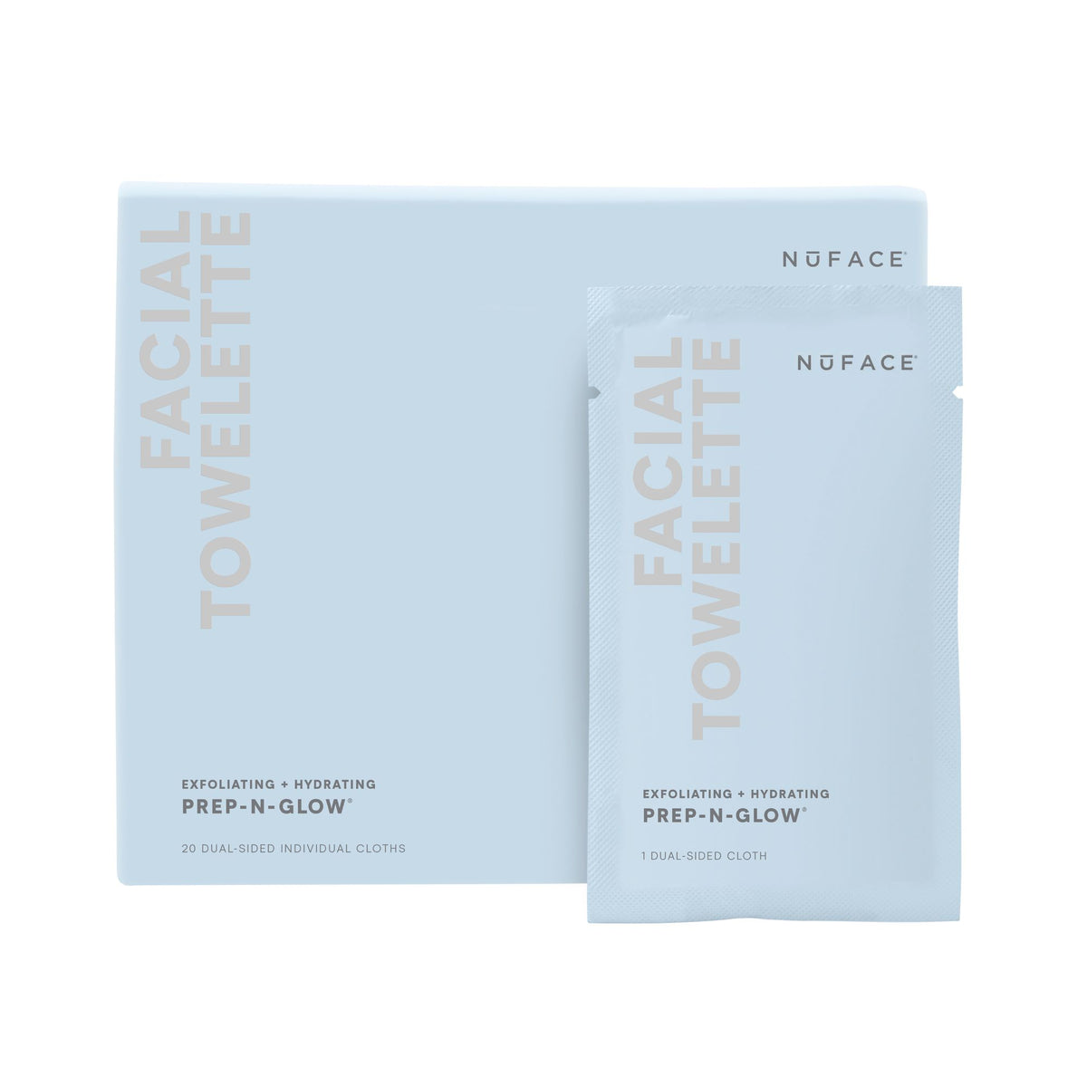 Nuface Prep-N-Glow Cleanse+Exfoliation Cloths - 20-pack