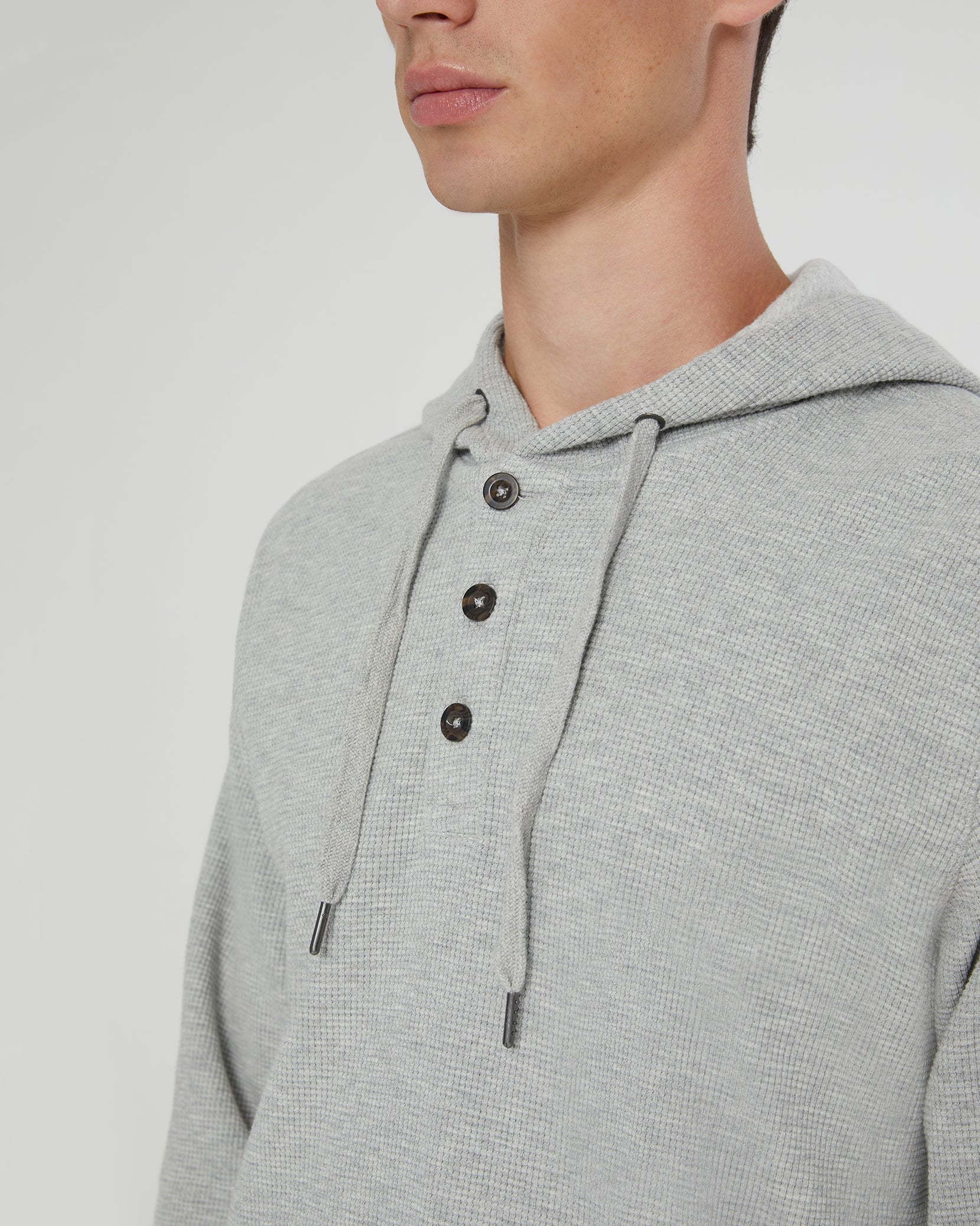 Onia Waffle Half Button Hoodie