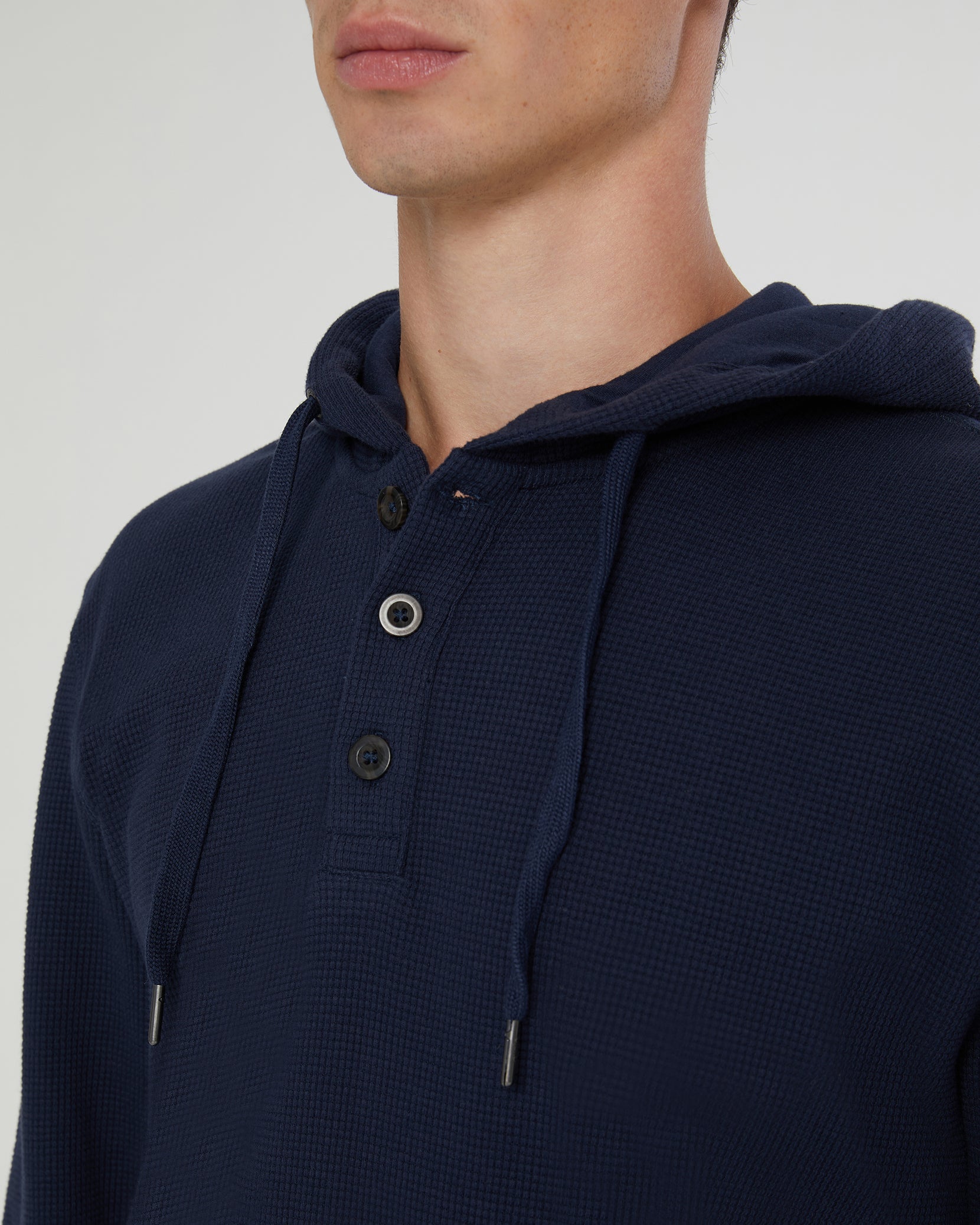 Onia Waffle Half Button Hoodie