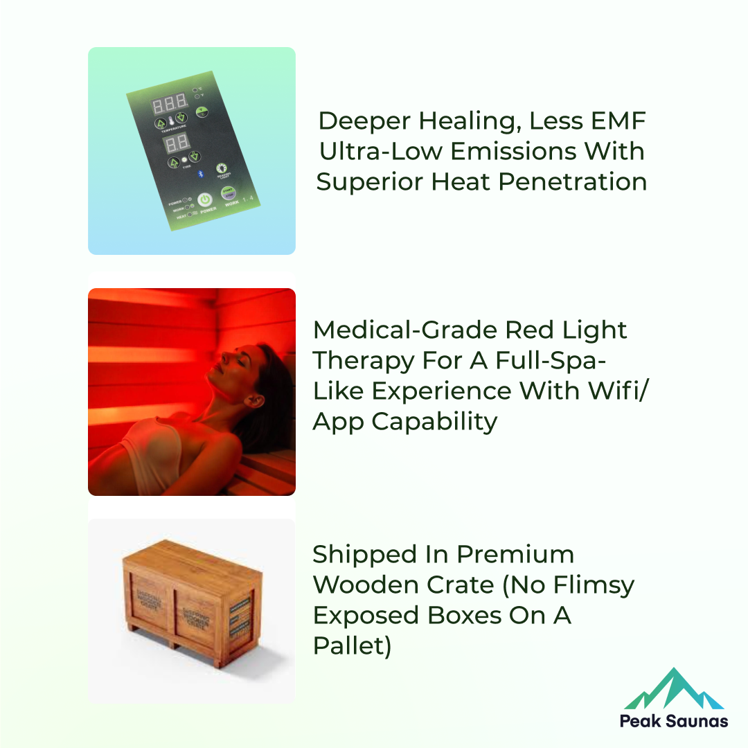 Everest 2-Person Full Spectrum Infrared Sauna with Full-Body Medical-Grade Red Light Therapy & Smart WiFi App Control