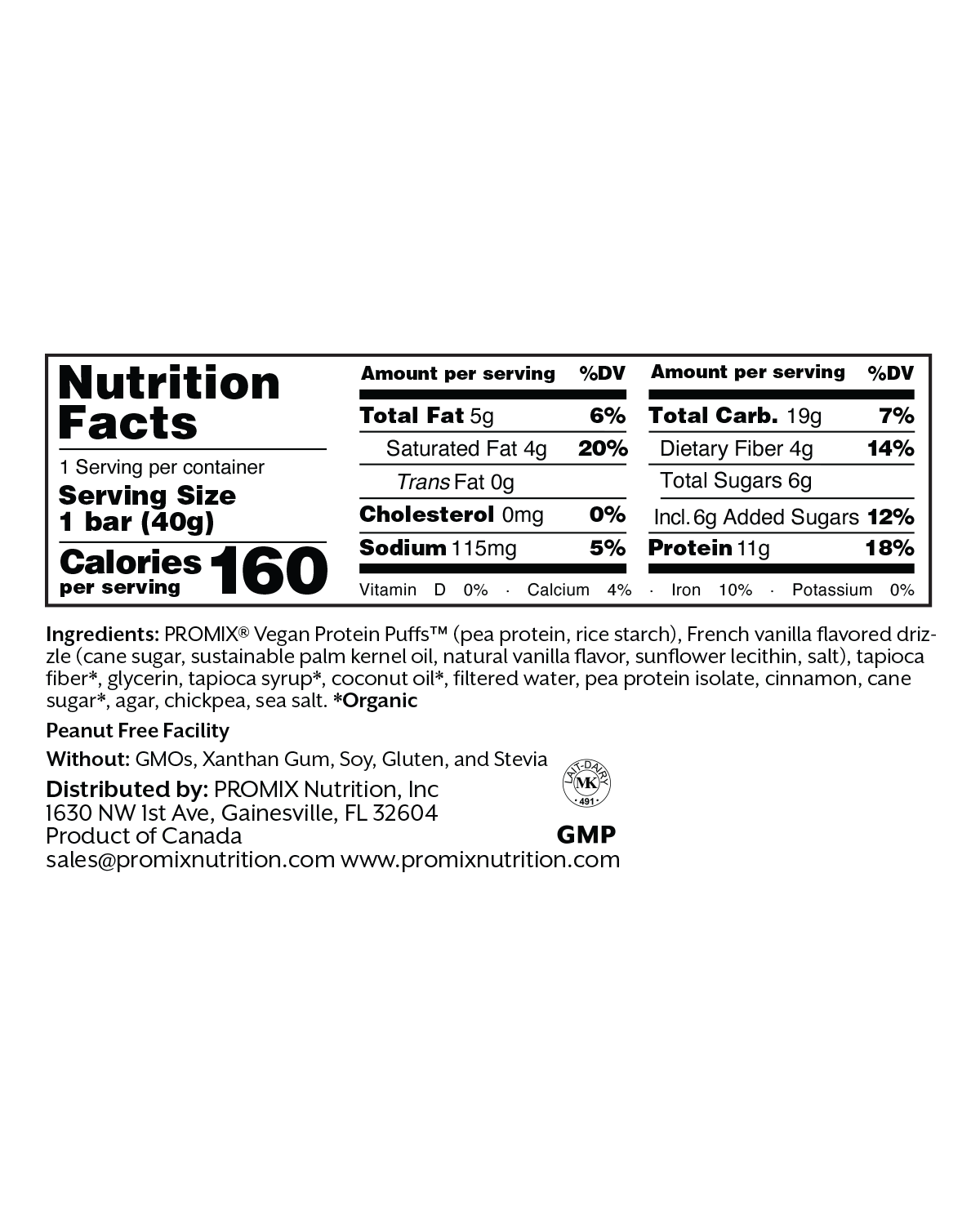 Promix Nutrition Cinnamon Plant Protein Puff Bars