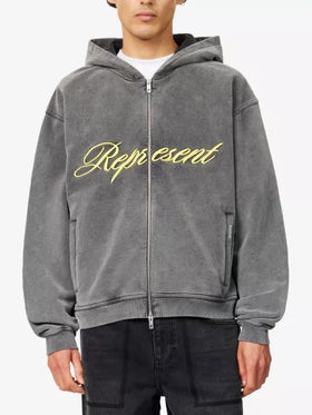 Represent Script Logo Zip Hoodie