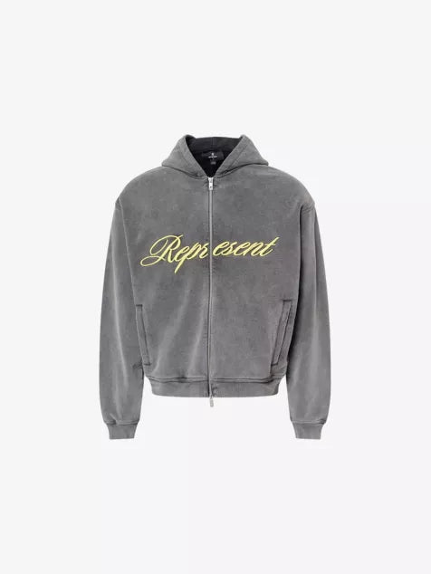 Represent Script Logo Zip Hoodie