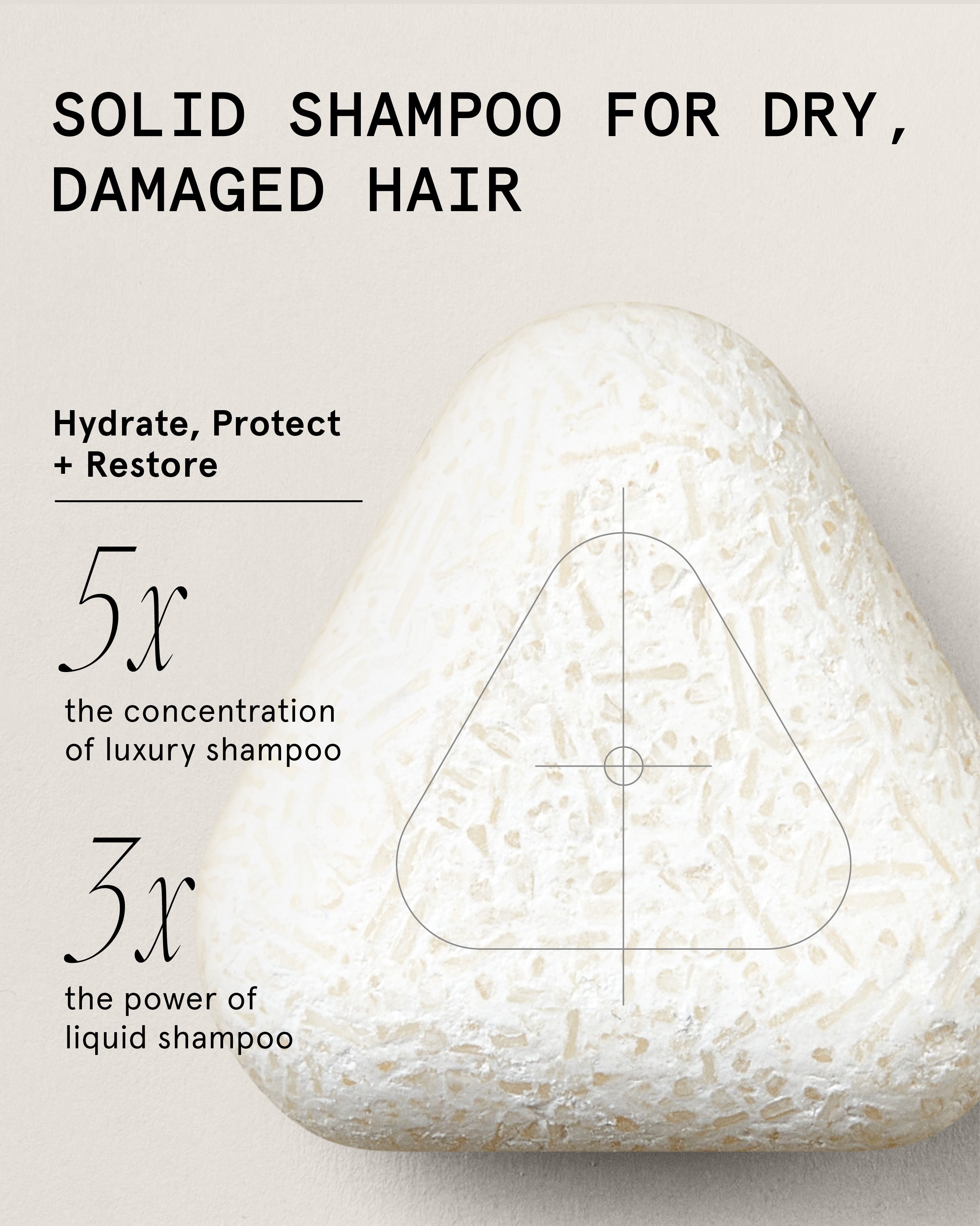 Hydrating Repair Shampoo Bar for Dry, Damaged Hair & Light Frizz