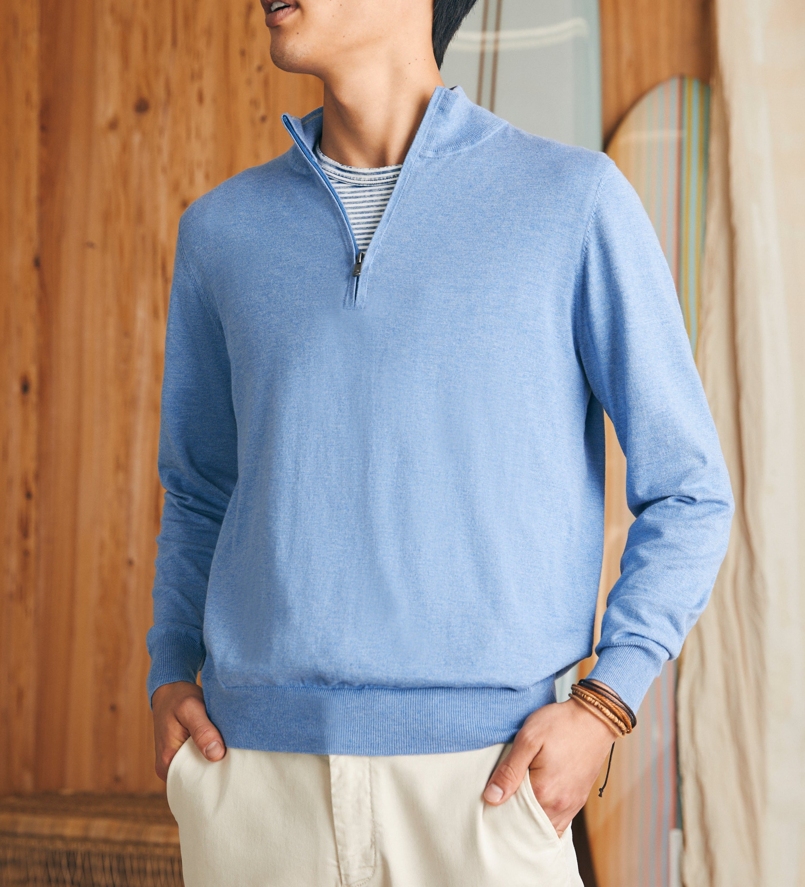 Faherty Movement™ Quarter Zip Sweater