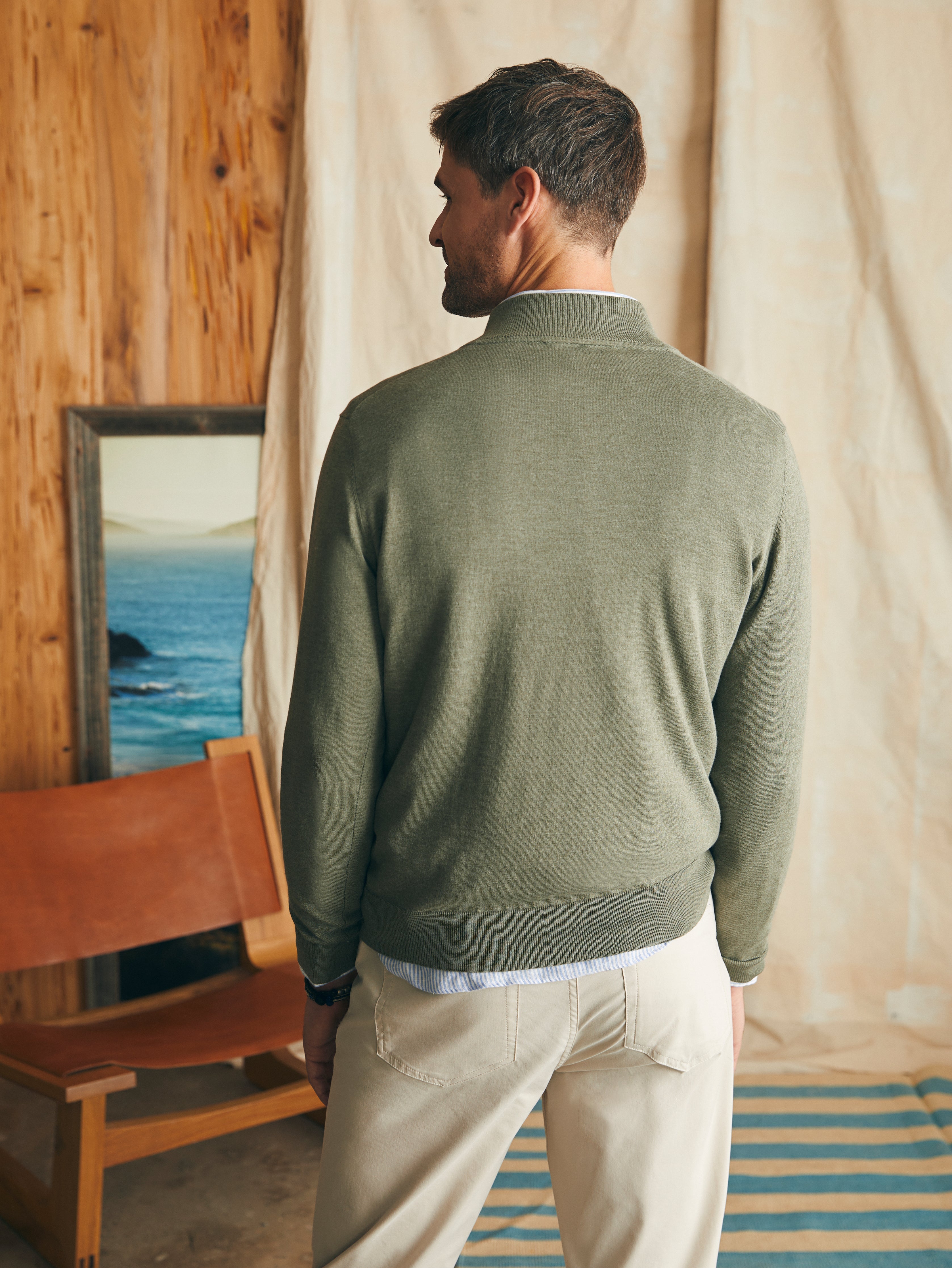 Faherty Movement™ Quarter Zip Sweater