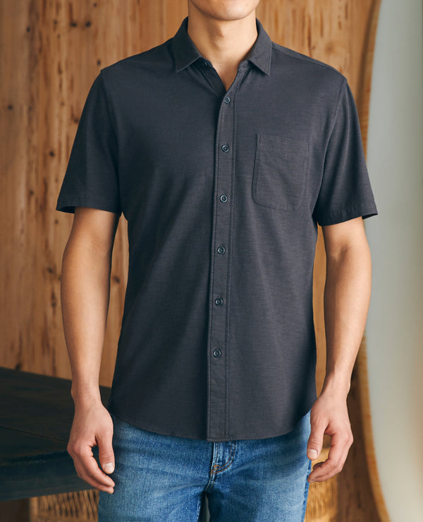 Faherty Short-Sleeve Sunwashed Knit Shirt (Single Pocket)