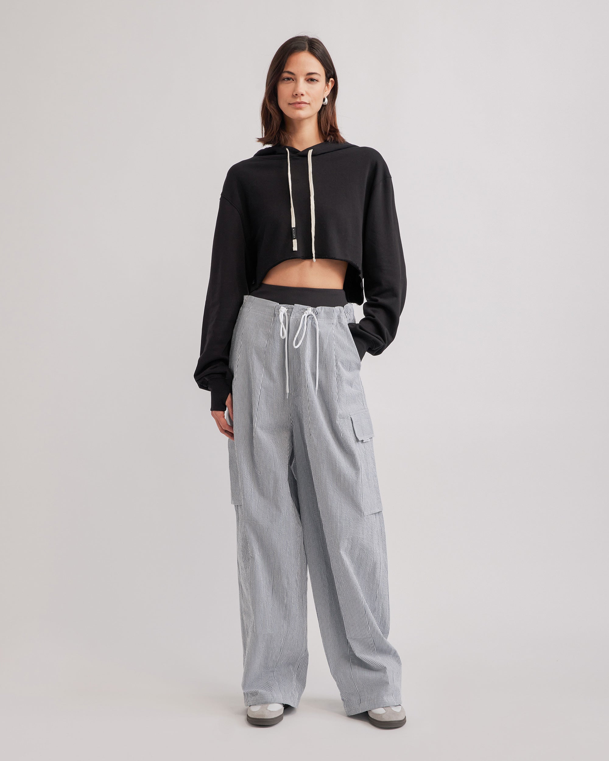 ALINA SEERSUCKER PANTS NAVY & WHITE STRIPE