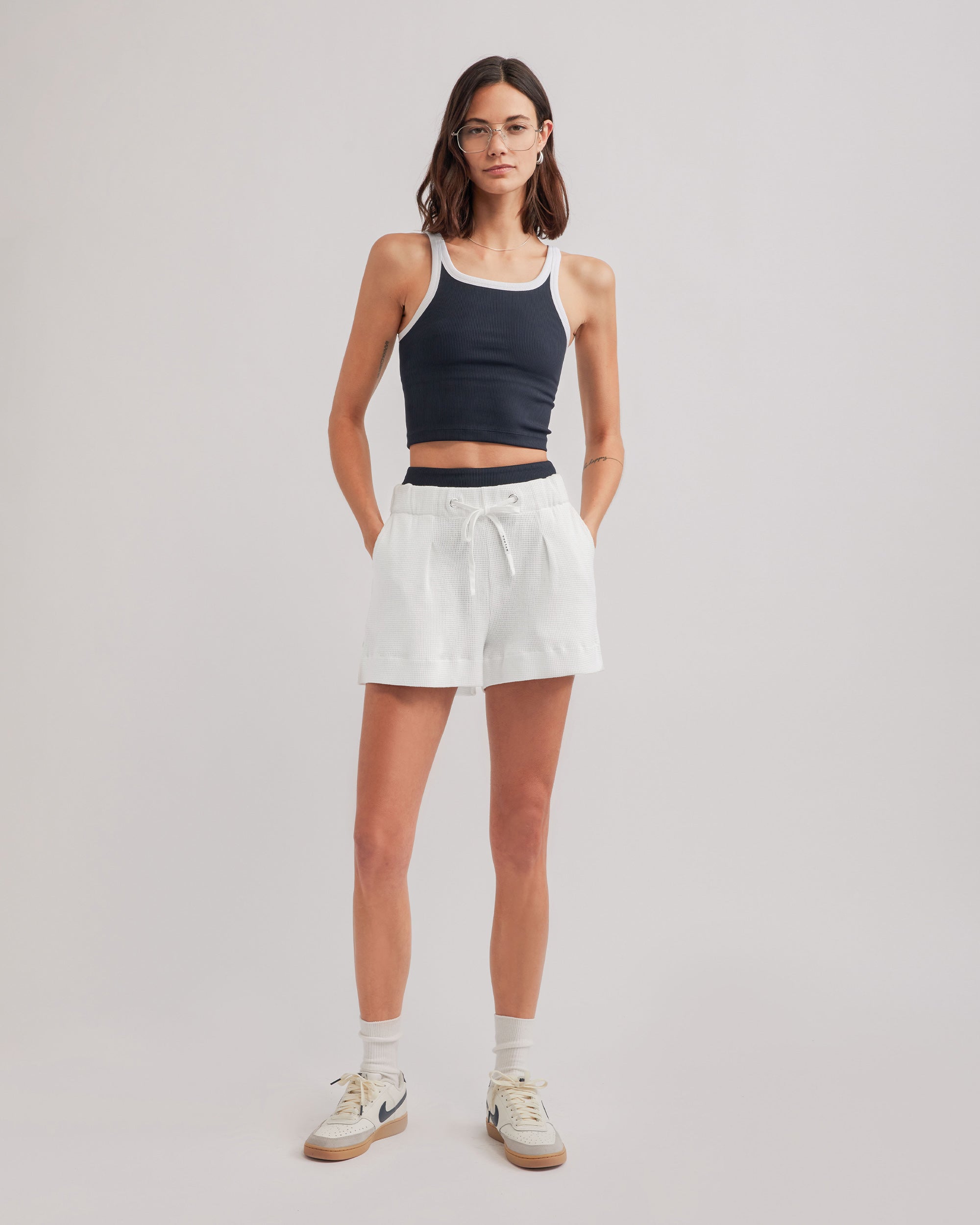 EMMA WAFFLE SHORTS CLOUD WHITE