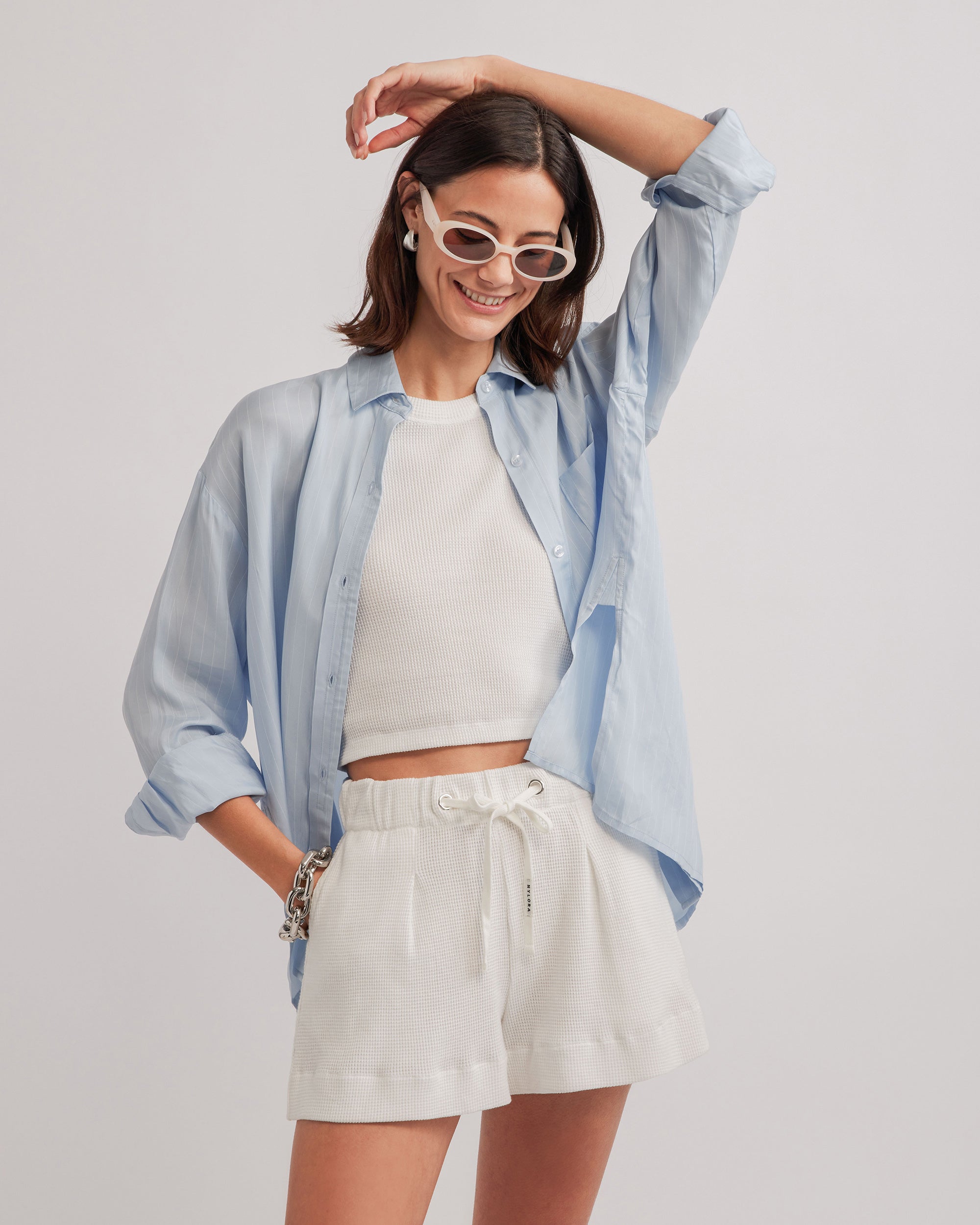 EMMA WAFFLE SHORTS CLOUD WHITE