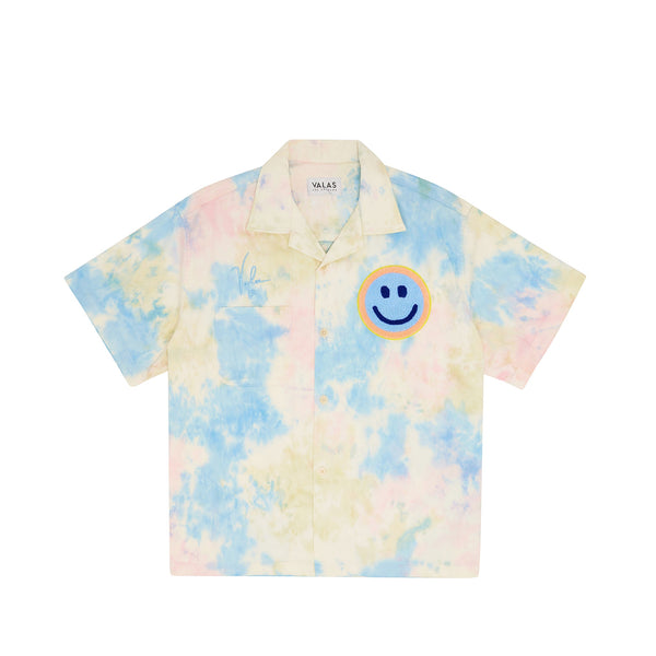 Valas Los Angeles Tie Dye Smiley Bowler Shirt