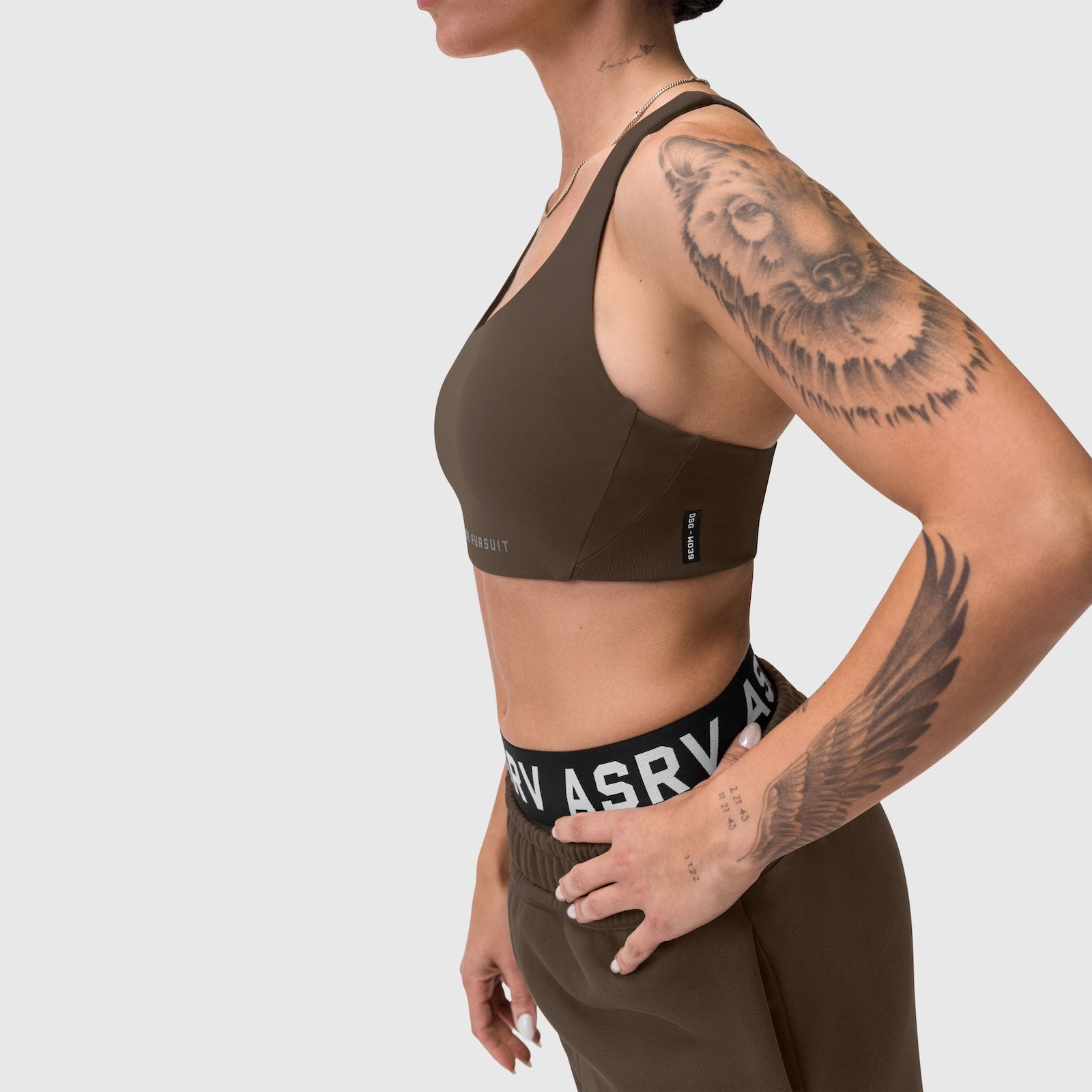 ASRV LYCRA® Hybrid Sports Bra - Dark Earth
