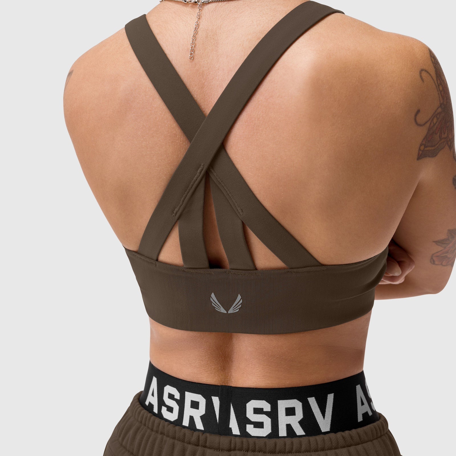 ASRV LYCRA® Hybrid Sports Bra - Dark Earth