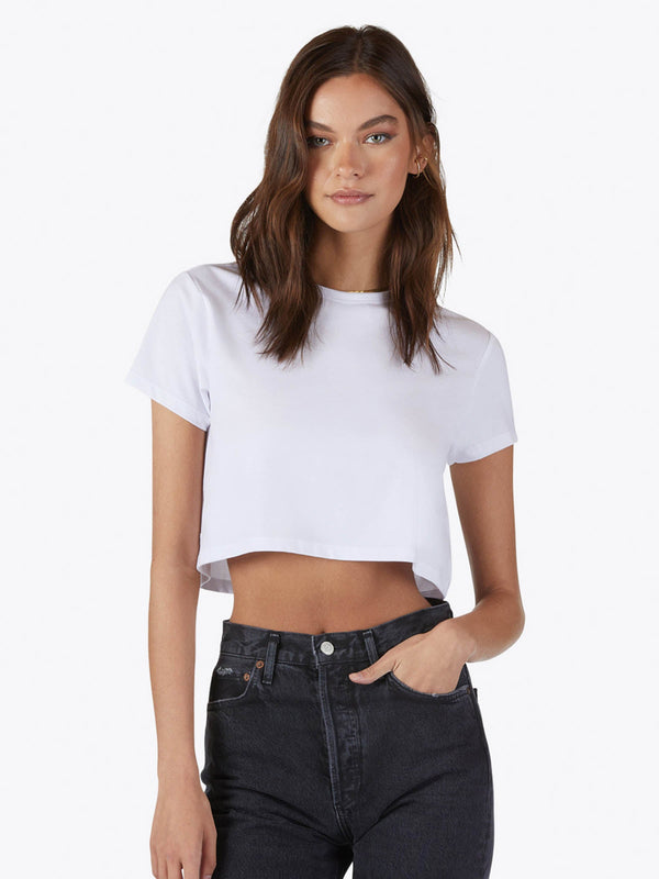 Almost Friday Tee Cropped | White Classic-fit PYCA Pro®