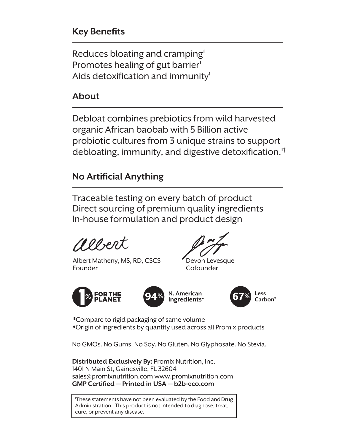 Promix Nutrition Debloat: Prebiotic + Probiotic Florida Orange