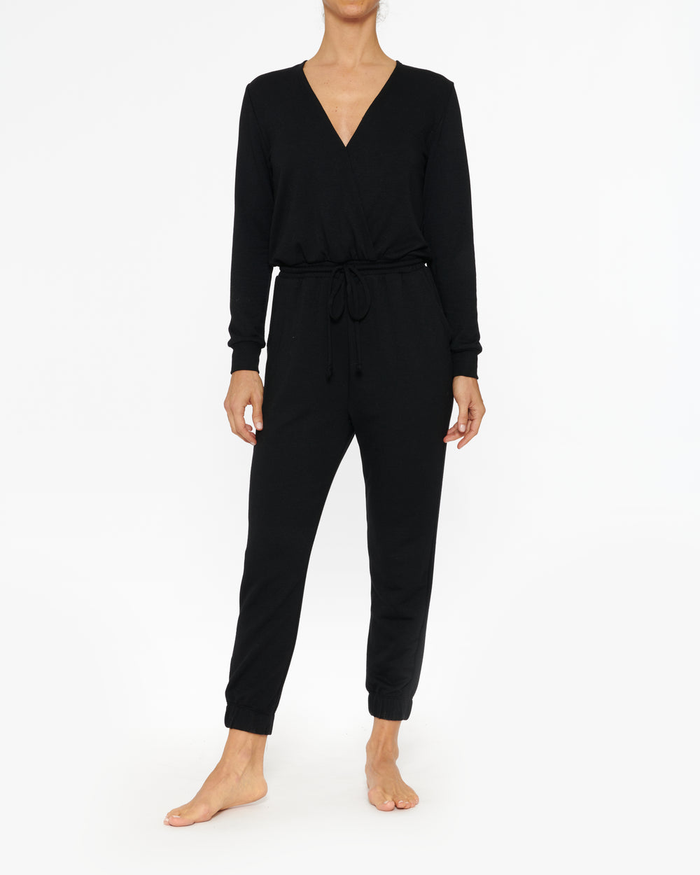 BEYOND YOGA COZY FLEECE OVERLAPPING JUMPSUIT