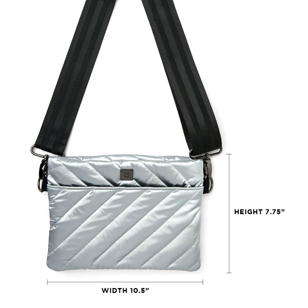 Think Royln Women's Bum Bag Stripped Crossbody Bag Gray Size S