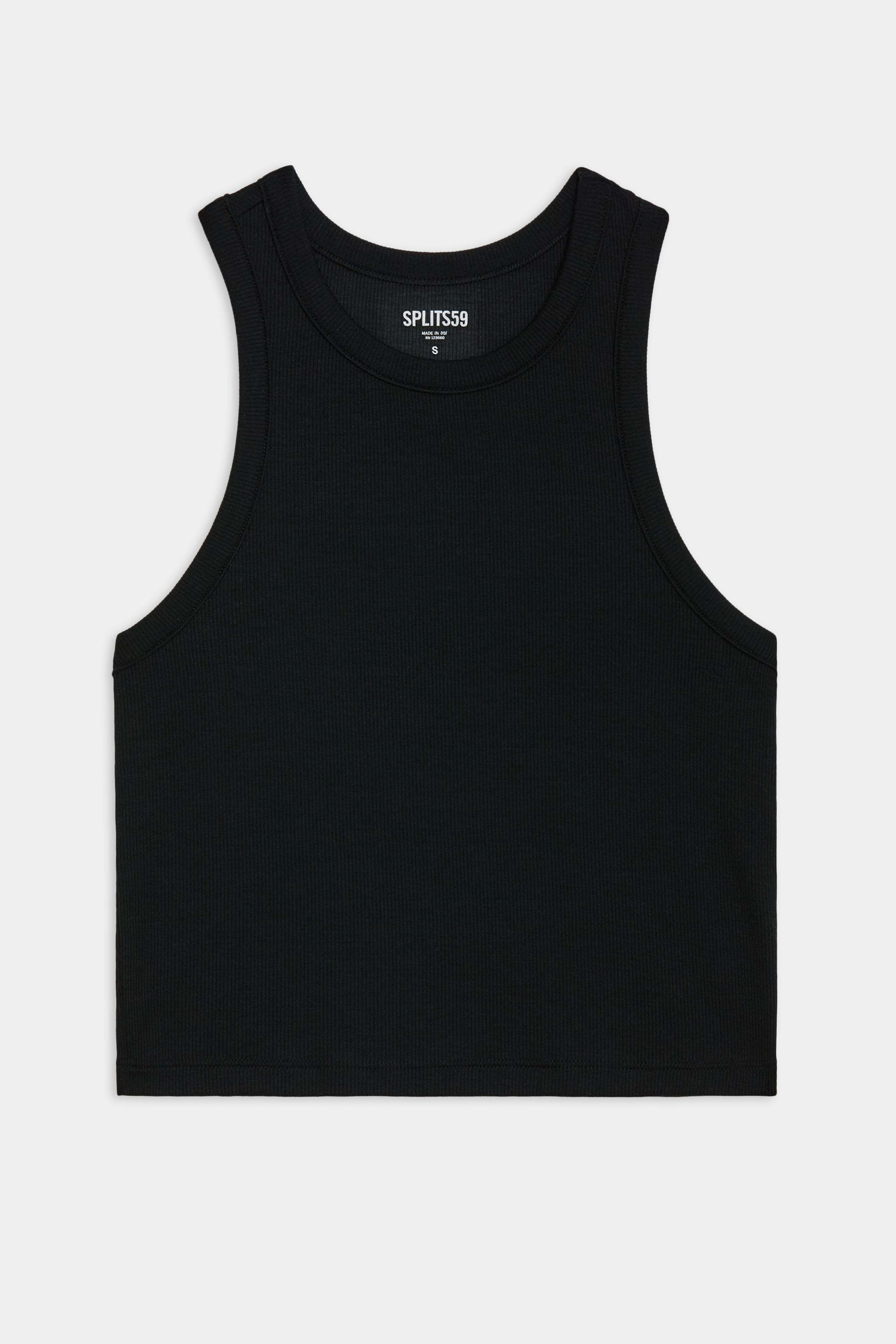 Kiki Rib Crop Tank - Black