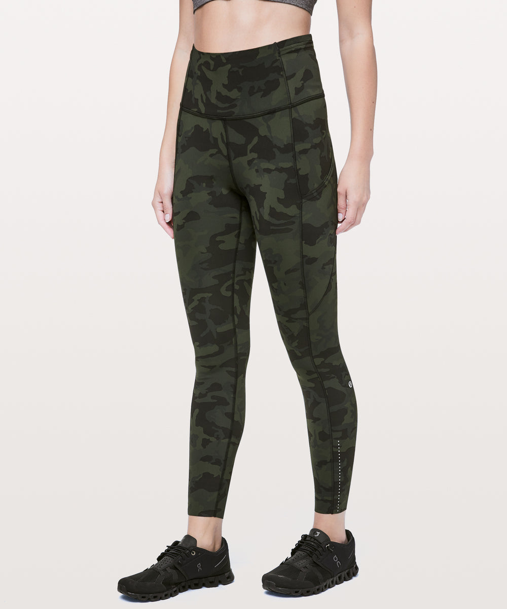 LULULEMON FAST AND FREE HIGH RISE 7/8 TIGHT - REFLECTIVE - INCOGNITO CAMO