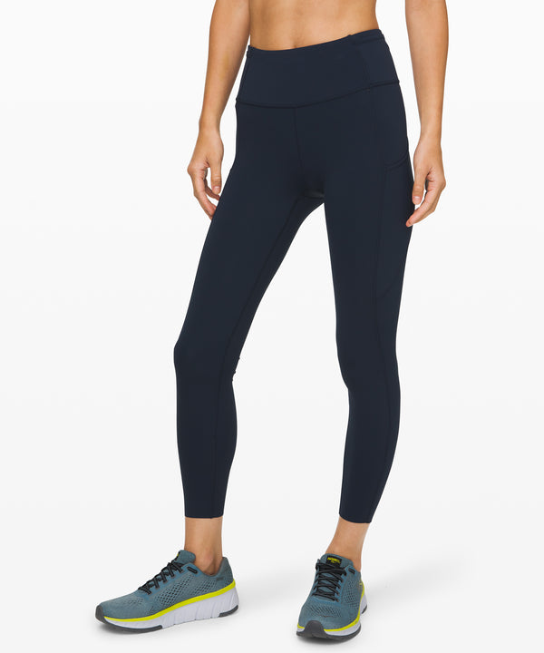 LULULEMON FAST AND FREE HIGH RISE 7/8 TIGHT - NON REFLECTIVE - TRUE NAVY