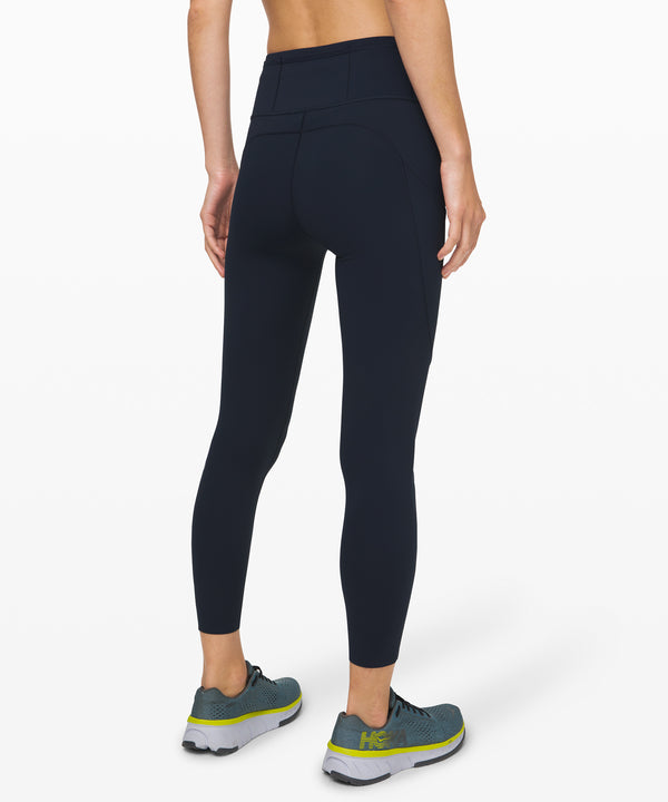 LULULEMON FAST AND FREE HIGH RISE 7/8 TIGHT - NON REFLECTIVE - TRUE NAVY