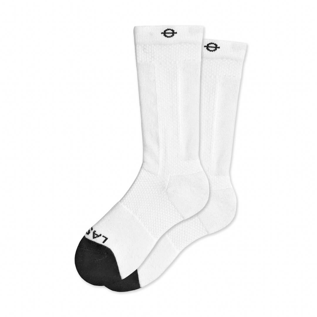 LASSO PERFORMANCE COMPRESSION CREW SOCKS WHITE