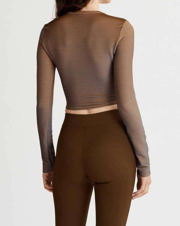 NYLORA TORY TOP IRIDESCENT OLIVE BROWN