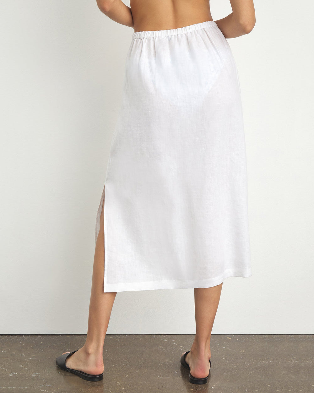 Linen Midi Slip Skirt