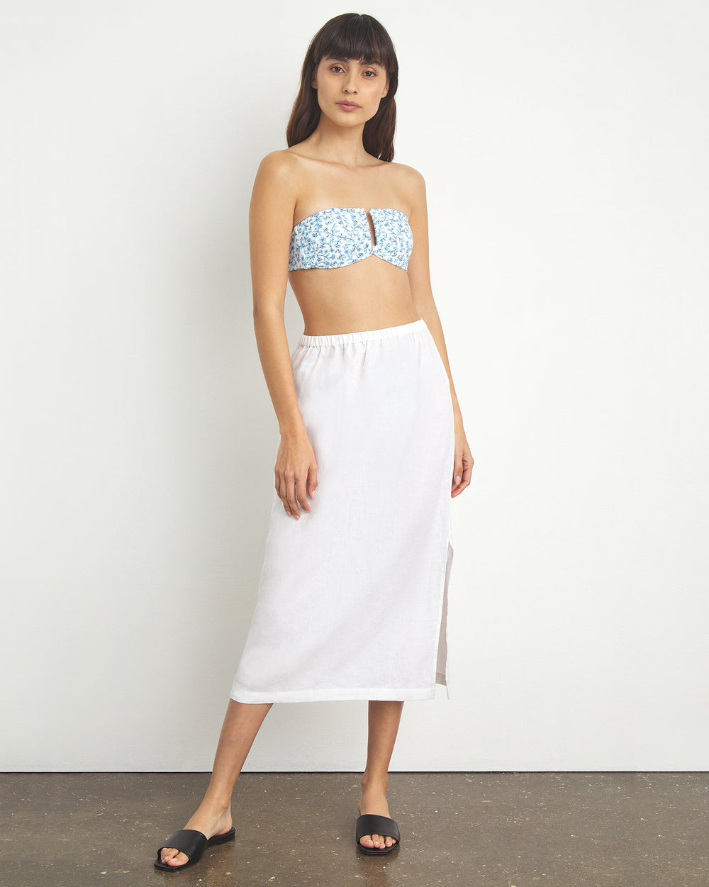 Linen Midi Slip Skirt
