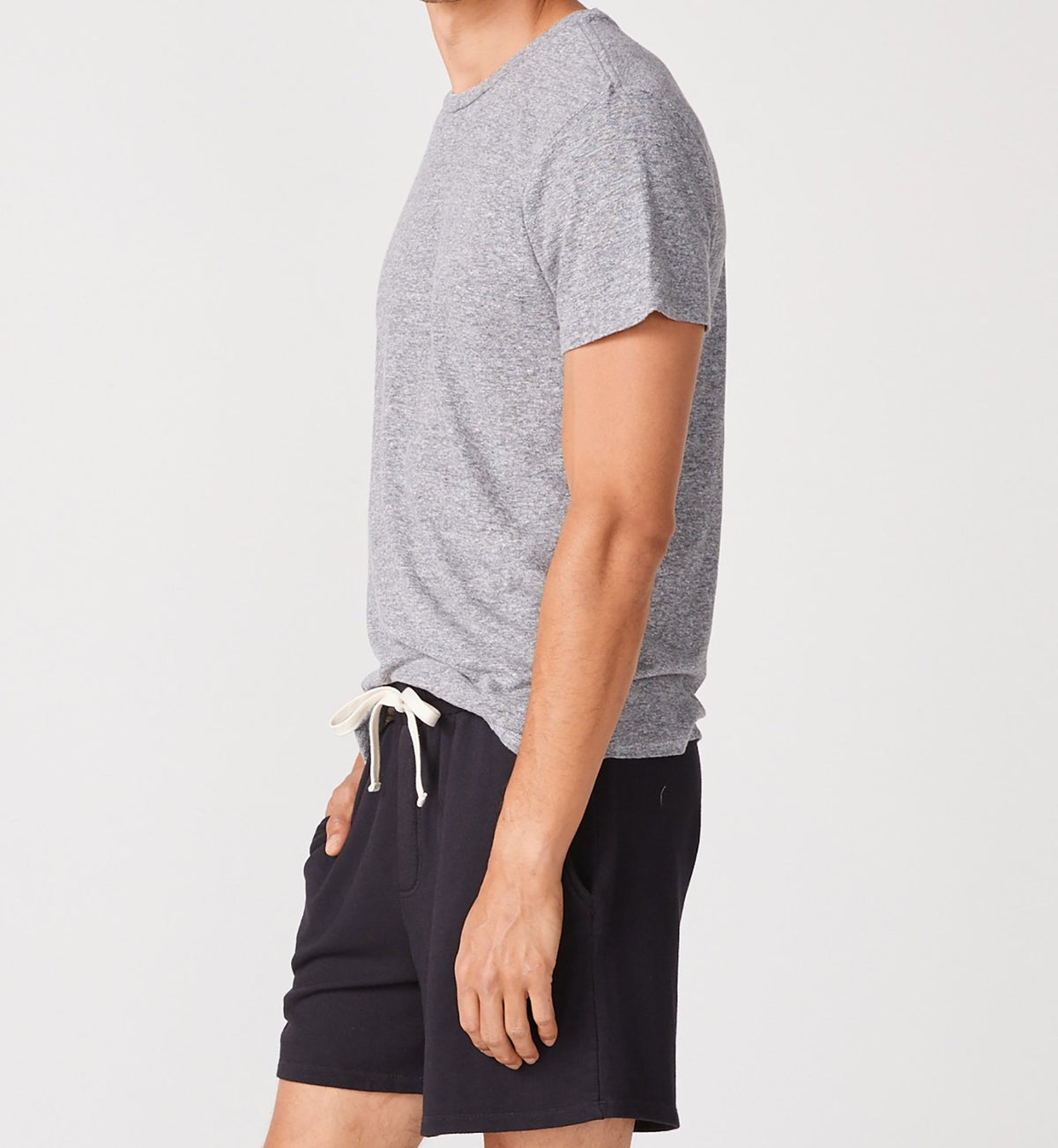 MONROW TEXTURED TRI-BLEND RELAXED CREW NECK TEE