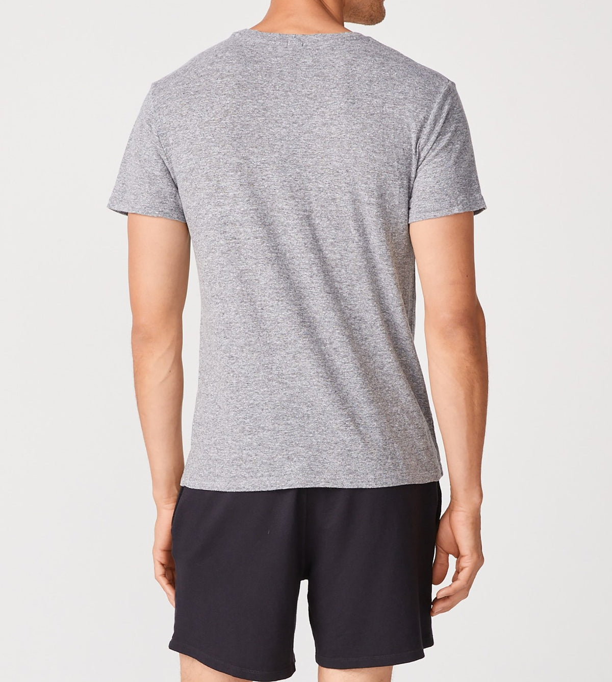 MONROW TEXTURED TRI-BLEND RELAXED CREW NECK TEE