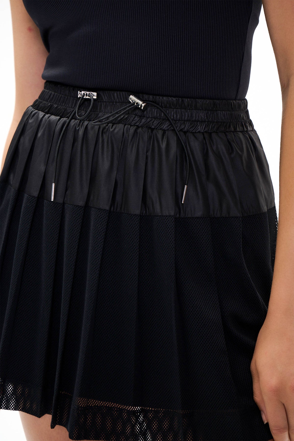 NAOMI MESH COMBO SKIRT BLACK