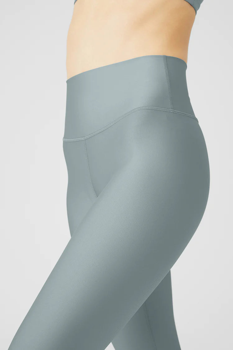 Alena Light Grey Fold Over Yoga Pants